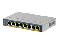 NETGEAR Easy Smart GS108EPP - Switch - high-power - L3 - smart - 8 x 10/100/1000 (PoE+) - skrivbordsmodell, väggmonterbar - PoE+ (123 W) GS108EPP-100EUS