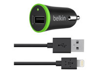 Belkin BOOST UP Car Charger+Cable - Strömadapter för bil - 12 Watt (USB) - svart F8J121BT04-BLK