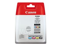 Canon CLI-581 BK/C/M/Y Multi Pack - 4-pack - 5.6 ml - svart, gul, cyan, magenta - original - förpackning med stöldmärkning - bläcktank - för PIXMA TS6251, TS6350, TS6351, TS705, TS8251, TS8252, TS8350, TS8352, TS9550, TS9551 2103C005