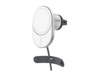 Belkin BoostCharge Pro - Trådlös laddningshållare för bil - magnetisk med Qi2 - 15 Watt - Fast Charge - grå WIC008BTGR-NCV2