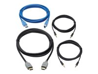 Eaton Tripp Lite Series HDMI KVM Cable Kit for Tripp Lite B005-HUA2-K and B005-HUA4 KVM, 4K HDMI, USB 3.1 Gen 1, 3.5 mm, 6 ft. - Video/ljud/datakabelsats - 1.8 m - grå, svart, blå - stöd för 4K P785-HKIT06