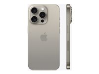 Apple iPhone 15 Pro - 5G smartphone - dual-SIM / Internminne 512 GB - OLED-skärm - 6.1" - 2556 x 1179 pixlar (120 Hz) - 3 st. bakre kameror 48 MP, 12 MP, 12 MP - front camera 12 MP - naturligt titan MTV93QN/A