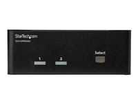 StarTech.com DisplayPort KVM-switch med 2 portar för dubbla skärmar - 4K 60 Hz - Omkopplare för tangentbord/video/mus/ljud/USB - 2 x KVM/ljud/USB - 1 lokal användare - skrivbordsmodell - Växelström 120/230 V/likström 12 V - för P/N: SVA12M2NEUA, SVA12M5NA SV231DPDDUA2