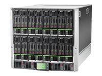 HPE BLc7000 Platinum Single-Phase Enclosure w/6 Power Supplies and 10 Fans w/16 OneView Licenses - Kan monteras i rack 10U - upp till 24 blad 2400 Watt 763850-B21