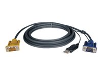 Eaton Tripp Lite Series 6ft USB Cable Kit for KVM Switch 2-in-1 B020 / B022 Series KVMs 6' - Video/USB-kabel - USB, HD-15 (VGA) (hane) till HD-15 (VGA) (hane) - 1.83 m - formpressad - svart P776-006