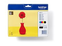 Brother LC121 Value Pack - Svart, gul, cyan, magenta - original - blister - bläckpatron - för Brother DCP-J132W, DCP-J552DW, DCP-J752DW, MFC-J245, MFC-J470DW, MFC-J650DW, MFC-J870DW LC121VALBP