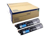 Brother TN329C - 2-pack - cyan - original - tonerkassett - för Brother DCP-L8450CDW, MFC-L8850CDW TN329CTWIN