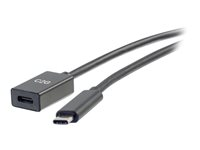 C2G 3ft USB-C to C 3.1 (Gen 2) Male to Female Extension Cable (10Gbps) - USB-förlängningskabel - USB-C (hane) till USB-C (hona) - USB 3.1 Gen 2 / Thunderbolt 3 - 3 A - 90 cm - formpressad - svart 88658