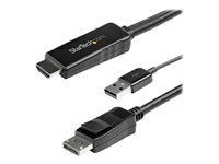 StarTech.com 2 m HDMI till DisplayPort-kabel - 4K 30 Hz - Videokabel - HDMI, USB (endast ström) hane till DisplayPort hane - 2 m - svart - stöd för 4K, aktiv HD2DPMM2M