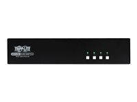 Tripp Lite Secure KVM Switch, 4-Port, Dual Head, DisplayPort to DisplayPort, 4K, NIAP PP4.0, Audio, TAA - Omkopplare för tangentbord/video/mus/ljud - 4 x KVM/ljud/USB - 1 lokal användare - skrivbordsmodell - TAA-kompatibel - för P/N: P783-006-DP, P783-010-DP, UR022-001, UR030-006 B002-DP2A4-N4