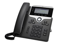 Cisco IP Phone 7821 - VoIP-telefon - SIP, SRTP - 2 linjer - träkol - rekonditionerad CP-7821-3PCC-K9-RF